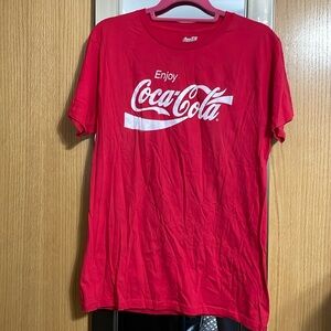 Enjoy Coca Cola short sleeve tee short size Large Red and White